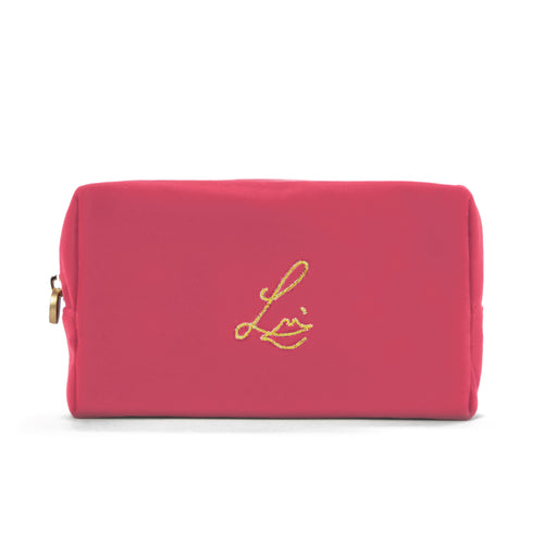 The Velvet Pompadour Pouch (Makeup Bag)