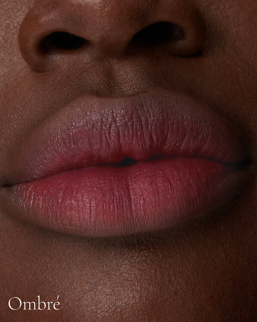 Lisa Eldridge Velveteen Liquid Lipstick in shade Blush pictured on model